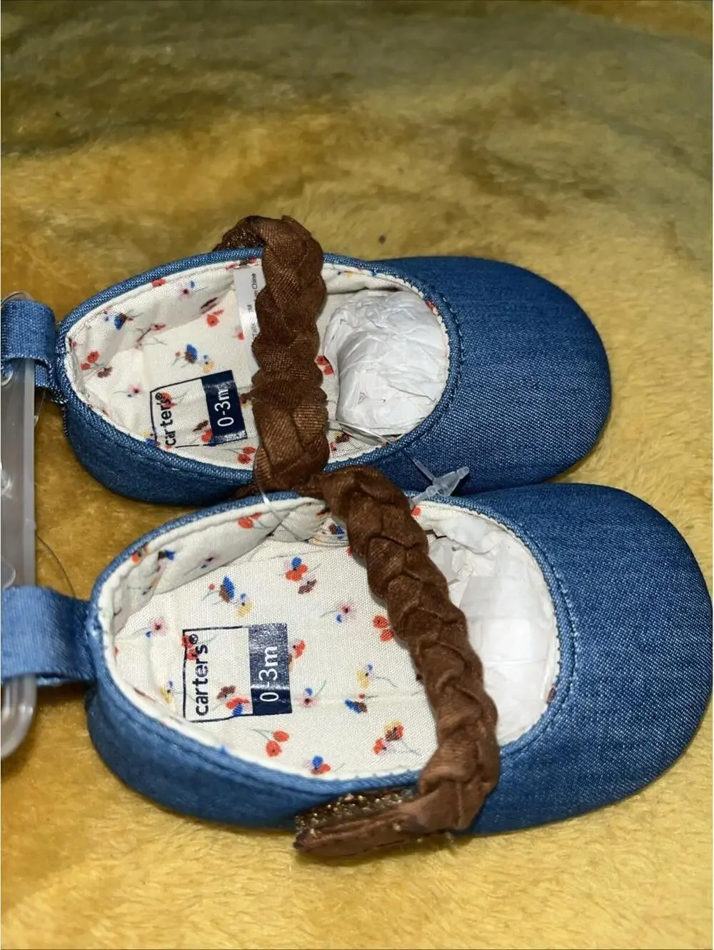 NWT Carter's Baby & Infant Boot for Girls Denim Size 0-3m